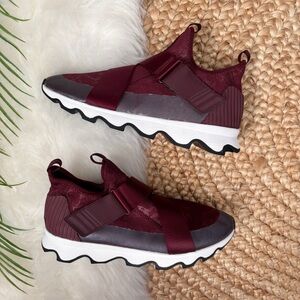 Sorel Women's Maroon and Charcoal Sneakers